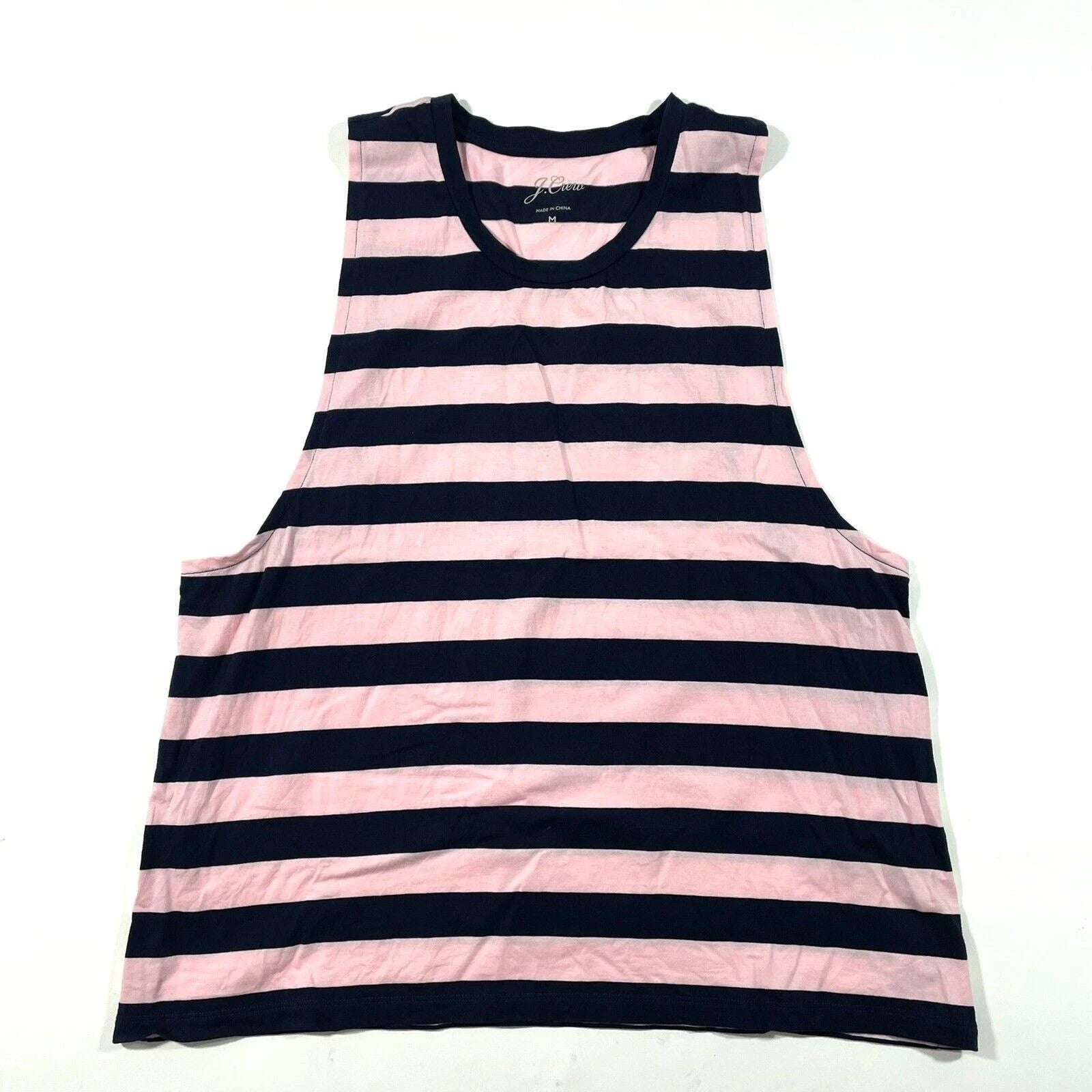 J Crew Stripe Oversized Muscle Tank Top
